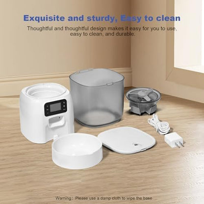 ANDOLL HOME Automatic Cat Feeder, 3L Cat Food Dispenser with 10s Voice Recorder, Pet Feeder up to 8 Meals per Day, Timed Dog Feeder