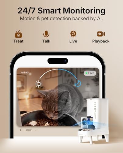PETKIT Upgraded Multi-Cat Recognition Automatic Cat Feeder with Camera