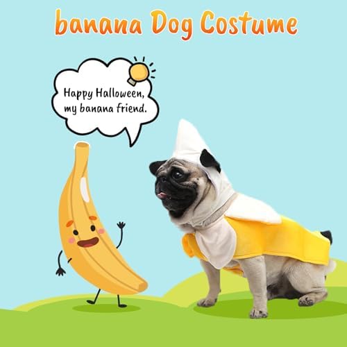Banana Dog Costume - Funny Dog Halloween Costumes Cosplay Clothes Jumpsuit for Small Medium Large Dogs Puppy, Pet Costumes for Halloween Christmas Party Special Events Photo Props - Image 3