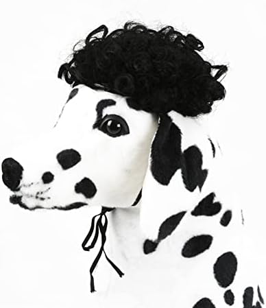 pet k9 Funny Dog Cat Cosplay Wig, Pet Costumes, Cat Dress up for Halloween, Christmas, Parties, Festivals, Dog Wigs for Small Medium and Large Sized Dogs (Black Curly Hair) - Image 4