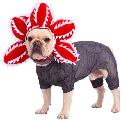 2 Pcs Halloween Carnivorous Flower Dog Costume Separated Funny Hat, XL - Image 3