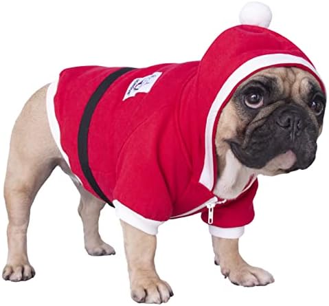 iChoue French Bulldog Christmas Santa Claus Father Costume Clothes, M by IAMAFRENCHIE