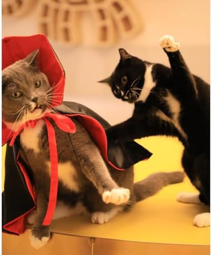 Dog Cat Vampire Cloak Costume for Small Medium Large Dogs Cats, Halloween Dog Costumes Cat Vampire Cloak - Image 7