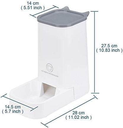XhuangTech Automatic Feeder Set, 1-Gallon Water Dispenser and 2.1kg Pet Food Feeder, Small Pet Waterer and Feeder, Self-Dispensing, Polypropylene Material, For Cats and Dogs