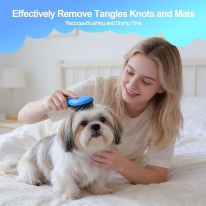Small Dog Brush, Skin-friendly Soft Bristles (Blue) - Image 7