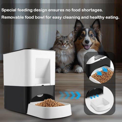 14L Large Automatic Dog Feeder for Large Breeds, Timed Pet Food Dispenser with Lock Lid, Voice Recording, Dual Power, Moisture-Proof Storage
