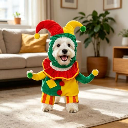 DELIFUR Dog Clown Costume Funny Pet Outfit for Halloween Christmas, Small - Image 6