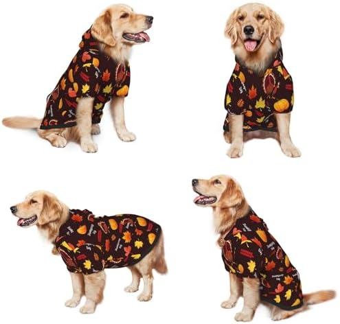 Fall Dog Costume Maple Thanksgiving Cosplay Clothes Sweaters Outfits Pullover Pets' Sweatshirt Hoodies with Pocket for Medium Large Dogs-XXL - Image 2