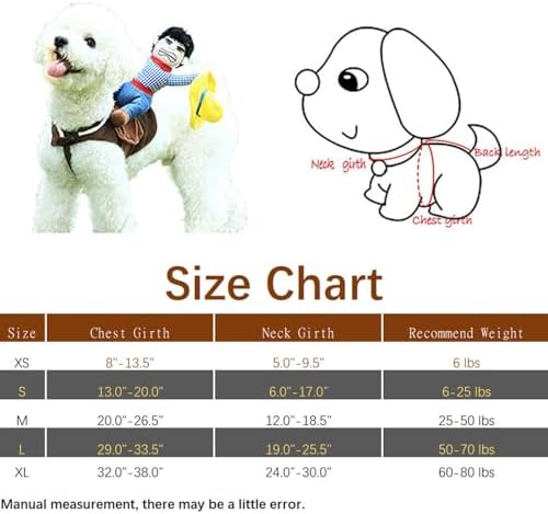 NACOCO Cowboy Rider Dog Costume for Dogs Clothes Knight Style with Doll and Hat for Halloween Day Pet Costume (L) - Image 6