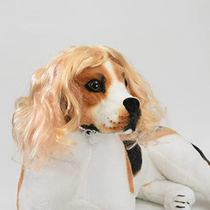 Funny Dog Cat Cosplay Wig for Halloween, Christmas, Parties, Festivals - Pet Wigs for Small, Medium and Large Dogs (Long Blonde Curly Hair) - Image 5