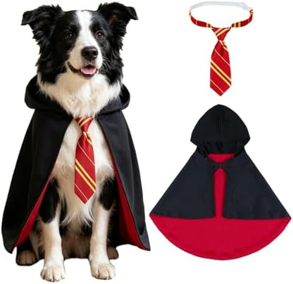 Dog Halloween Costumes, Dog Wizard Costume Wizard Witch Cape Necktie Costume for Small Medium Lage Dogs Pets (Medium) by Unknown