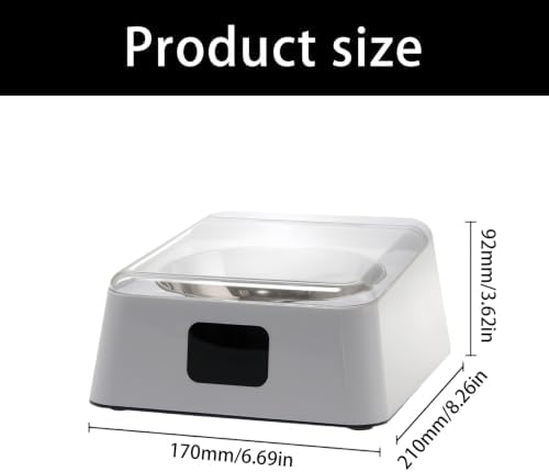 Automatic Dog Bowl with Lid Auto Opening Feeder Stainless Steel Inner Tray ABS Housing Daily Food Water Use White Indoor