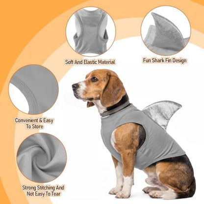 2 Pcs Halloween Dog Shark Costumes Fish Fin Dogs Costume, XX-Large - Image 2