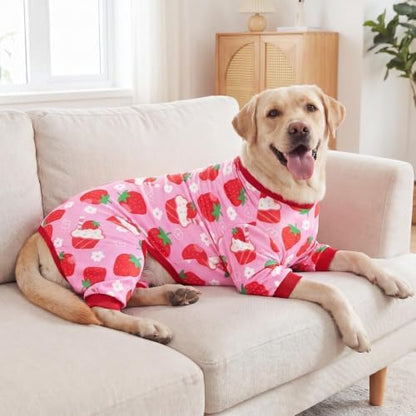 XPUDAC 4 Pieces Dog Pajamas Stretchy Dog Pjs Soft Cute Doggie Clothes for Medium Large Dogs Boy Girl Cats Pet Outfits, 3X-Large - Image 3