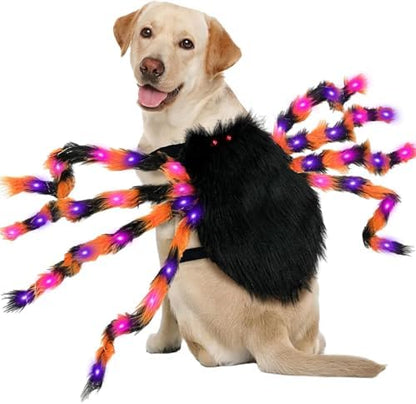 OurWarm Dog Halloween Costumes Adjustable LED Spider Costume for Large Dogs by OurWarm