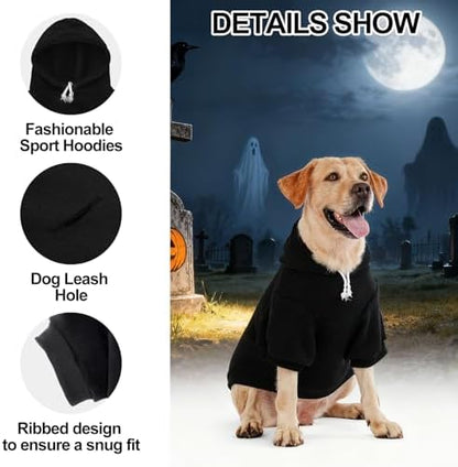 EXPAWLORER Dog Hoodies for Small Medium Large Dogs,Halloween Theme Black XL - Image 3