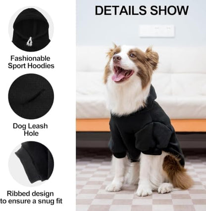 EXPAWLORER Dog Hoodies for Small Medium Large Dogs,Black XL/XXL - Image 4