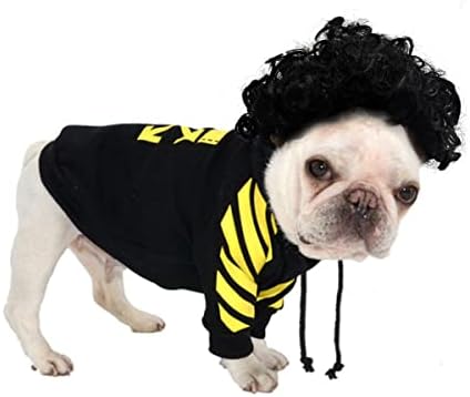 pet k9 Funny Dog Cat Cosplay Wig, Pet Costumes, Cat Dress up for Halloween, Christmas, Parties, Festivals, Dog Wigs for Small Medium and Large Sized Dogs (Black Curly Hair) - Image 2