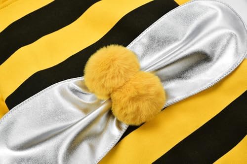 Relibeauty Dog Bee Costume, Cute Cat Bumblebee Outfit with Cap and Wings for Halloween Themed Party, Yellow, L - Image 5