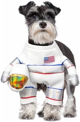 DELIFUR Dog Halloween Astronaut Costume - Pet Dress Up Spacesuit Funny Apparel Uniform Adjustable Cosplay Outfit for Small Dog (Astronaut, Small) by DELIFUR