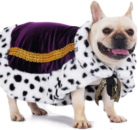 Lovelyshop Royal Velvet Pet Cloak with Fur Trim for Cats & Dogs, Purple, M/Oversize by Lovelyshop