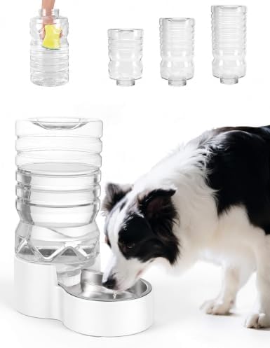 Heouvo 2.1 Gal Gravity Dog Water Dispenser, Wide-Mouth, No Filter, White