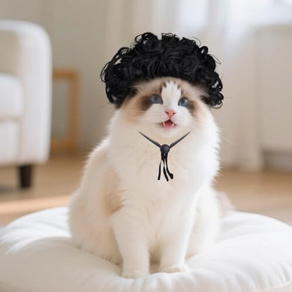 1 Pcs Funny Pets Wigs for Dog, Funny Black Curly Dog Wig Adjustable Pet Wigs for Halloween Pet Costume Accessories for Halloween, Christmas, Parties, Festivals Cosplay - Image 6