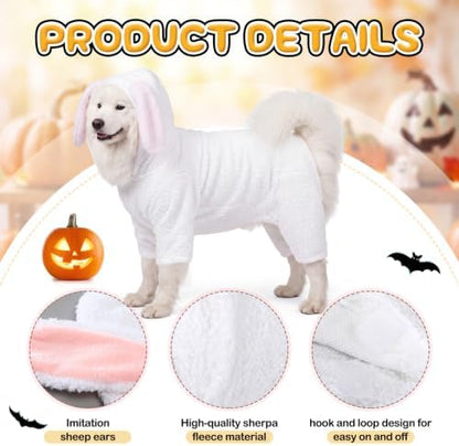 Gilprop Sheep Costume for Dogs, Halloween Lamb Pet Fun Costume, L - Image 3