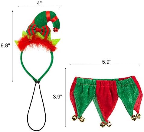 PAWCHIE Elf Christmas Hat Set - Dog & Cat Costume, Small Size - Image 2