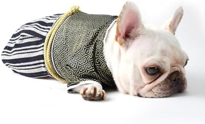 Samurai Pet Costume for French Bulldog, Funny Samurai Outfit, Dog & Cat Party Clothes, Halloween Cosplay (M, Black) - Image 4
