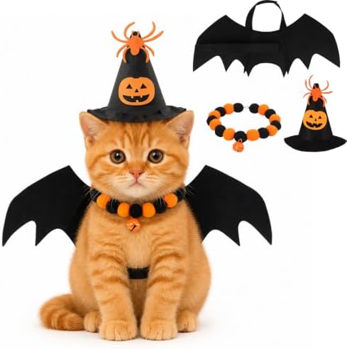 LOKIPA Halloween Pet Costumes Bat Wings for Small Dogs and Cats (Size S) by LOKIPA