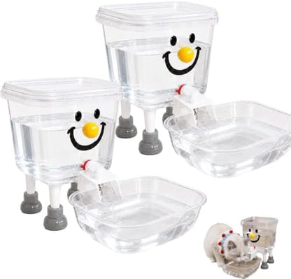 Dog and Cat Water Feeder Pumpless PP Plastic Drink Bowl Dust Cover Feeder Clear Tank Automatic Refill Convenient Novelty Style Indoor，Yellow + Yellow