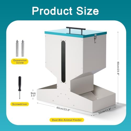 60L Automatic Dog Feeder for 2 Large Breed Gravity Dog Feeder