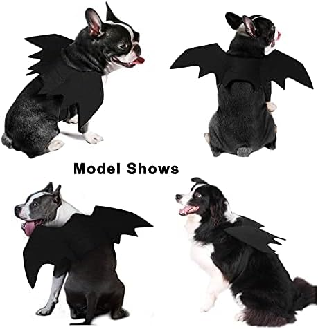 Pet Costumes Bat Wings for Puppy and Cat Halloween Dog Costumes Party Cosplay Decoration Black Apparel for Cat Small Dogs (Black, Medium) - Image 2