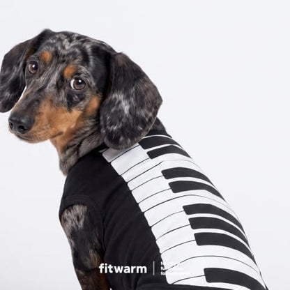 Fitwarm Piano Dog Halloween Costume Shirt, Funny Halloween Costumes for Small Dogs Boy Girl, Unique Pet Outfit, Black, White, Medium - Image 2