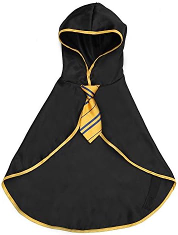 Halloween Dog Costume Wizard Pet Shirt Funny Cat Clothes for Dogs Cats Clothing Outfits with Glasses (Large,Yellow) - Image 5