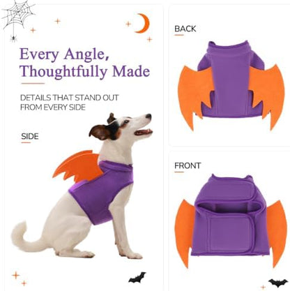 PUMYPOREITY Halloween Dog Bat Costume, Funny Pet Dress Up for Parties - Image 2