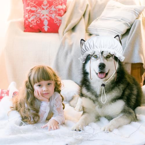 Haysandy 2 Pcs Halloween Dog Old Lady Costume Mop Cap Grandma Glasses - Image 5