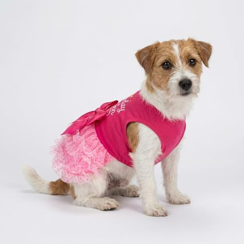 Fitwarm Barkday Queen Dog Tutu Dress, Birthday Clothes for Small Dogs Girl, Pet Outfit, Light Pink, Hot Pink, XXS - Image 5