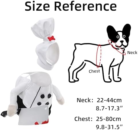 Dog Chef Costume - Halloween Scary Dog Costume with Knife and Hat, Pet Murderer Costumes Killer Cosplay Outfit with Arms, Trimmable Hook & Loop Fastener for Fitting Small Medium Large Dogs - Image 2