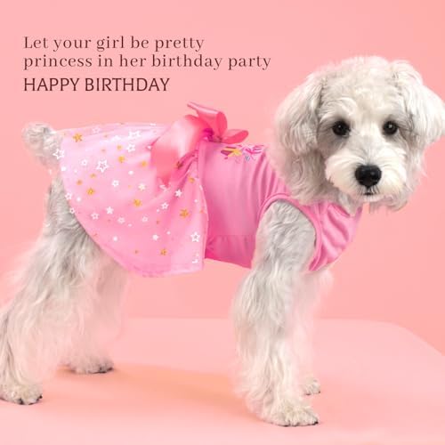 XPUDAC Dog Birthday Dress Puppy Clothes for Small Dogs Girl Birthday Party Tulle Pet Outfit, Cat Appeal-Small - Image 5