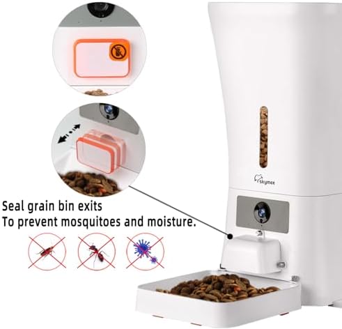 12L Smart Automatic Dog Feeder Large Breed with Camera, 5G WiFi Automatic Cat Feeders Food Dispenser 1080P Full HD Pet Camera Treat Dispenser with Night Vision and 2-Way Audio