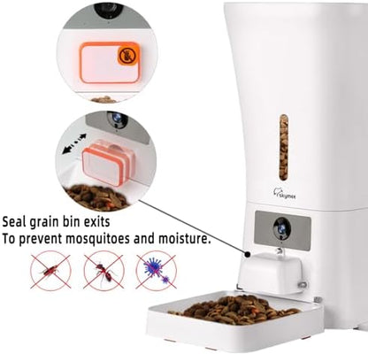 12L Smart Automatic Dog Feeder Large Breed with Camera, 5G WiFi Automatic Cat Feeders Food Dispenser 1080P Full HD Pet Camera Treat Dispenser with Night Vision and 2-Way Audio