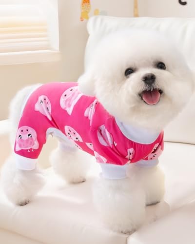 XPUDAC Dog Pajamas Soft Stretchy Pig Dog Clothes for Small Medium Dogs Pet Jumpsuit Cat Apparel-XS - Image 3