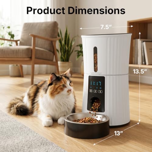 NEWBULIG Automatic Cat Feeder 2.4G WiFi Timed 4L Small Dog Food Dispenser