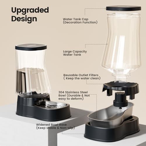 Automatic Dog Water Dispenser, Stainless Steel Bowls Feeder, 100% BPA-Free