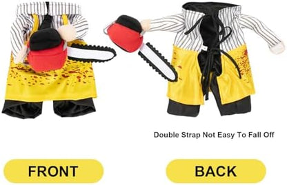 NACOCO Halloween Dog Chainsaw Costume - Pet Cosplay Clothes Cat Special Outfit Apparel Adjustable Puppy Party for Small Medium and Large Dogs(Yellow Chainsaw, XL) - Image 6