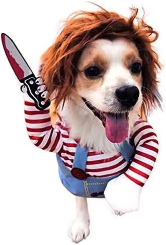 SEIS Pet Deadly Doll Costume and Wig, Halloween Dog Clothes, Cat Apparel, M by SEISPetSupplies