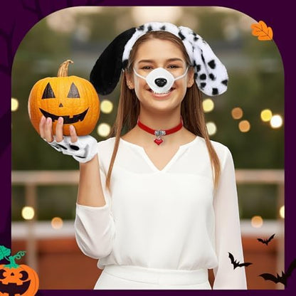 Maiteenly 5 Pcs Dalmatian Dog Costume Set for Women Halloween Party - Image 4