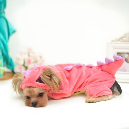 NACOCO Dog Dinosaur Design Costume Green Pet Clothes for Medium & Large Dog(Pink, 3XL) - Image 3